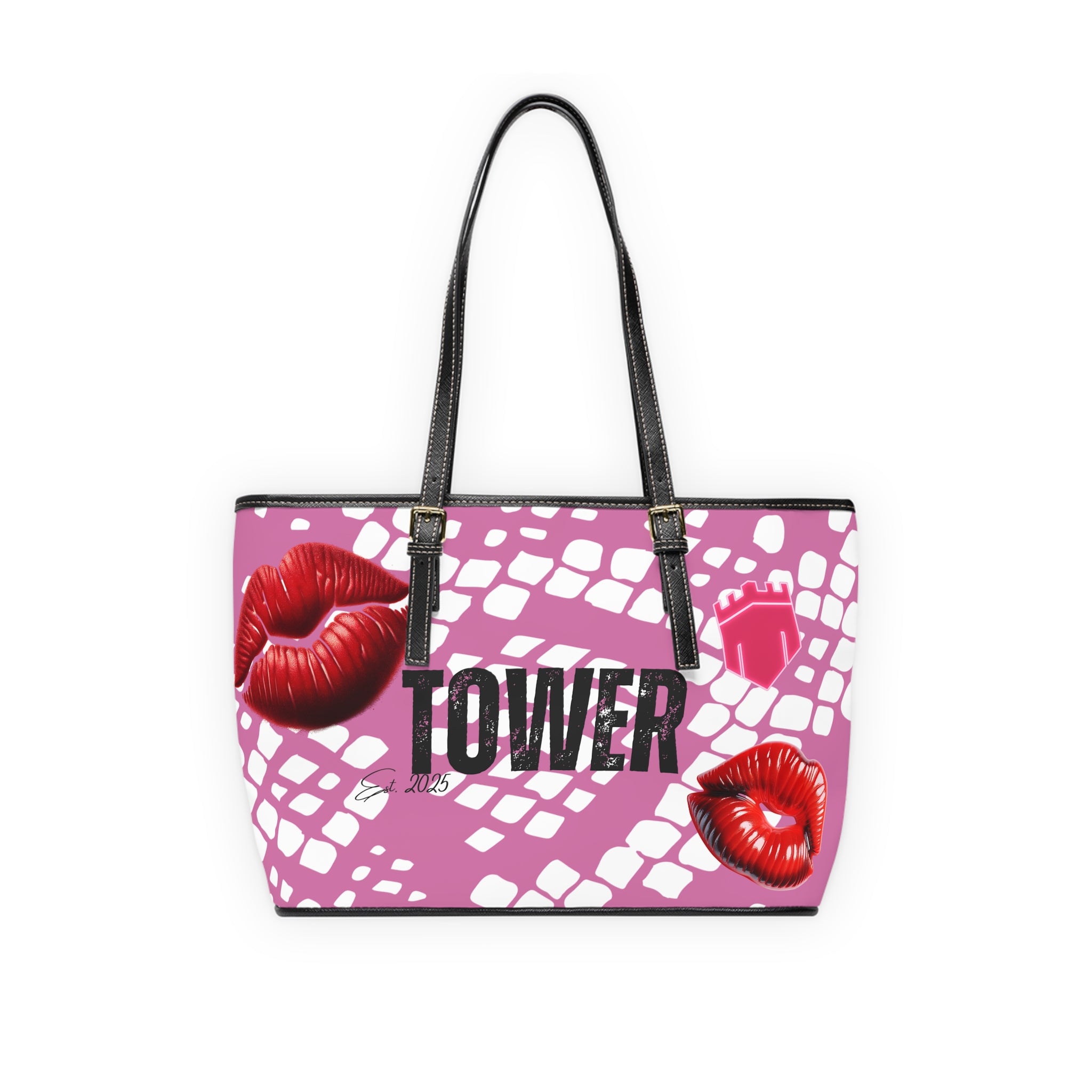 TowerSnakeSkin Leather Shoulder Bag