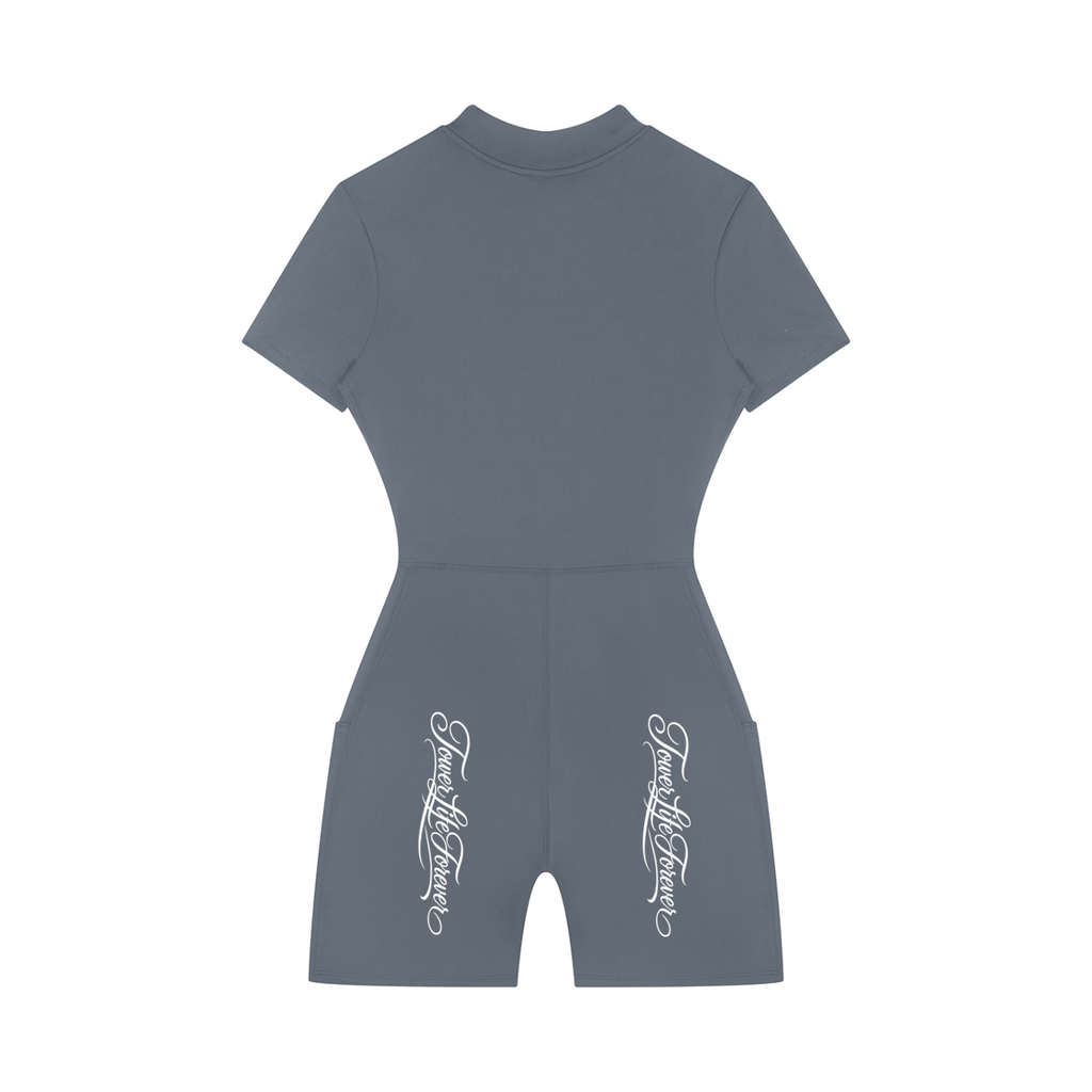 TLF Women's Quarter-Zip Short Sleeve Romper