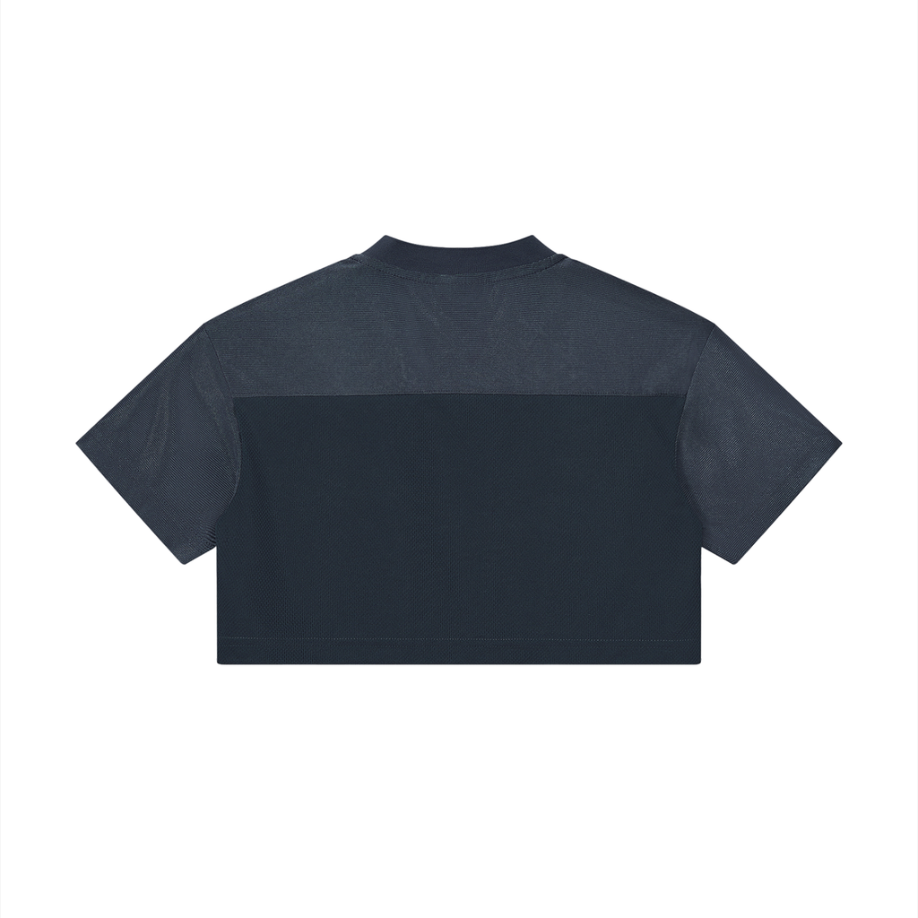 TowerLifeForever Cropped Paneled V-Neck Jersey