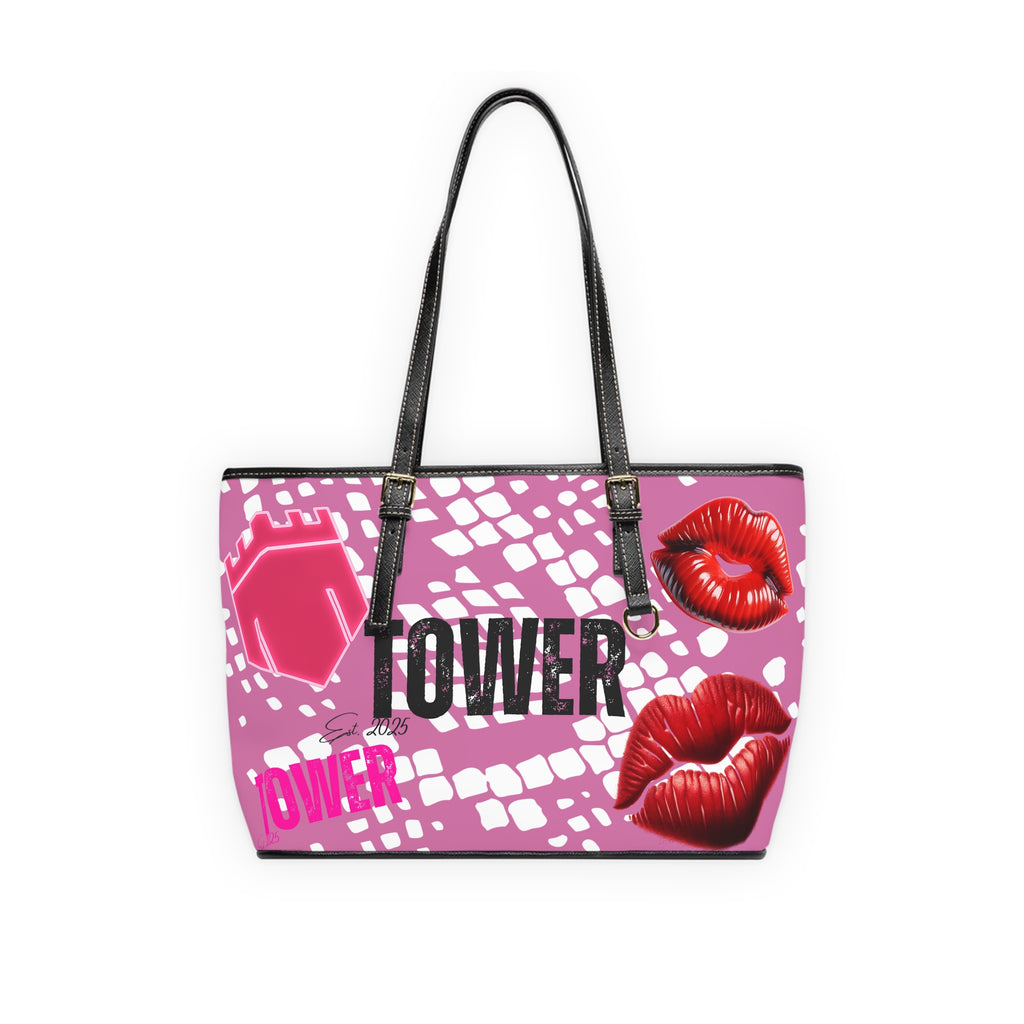 TowerSnakeSkin Leather Shoulder Bag