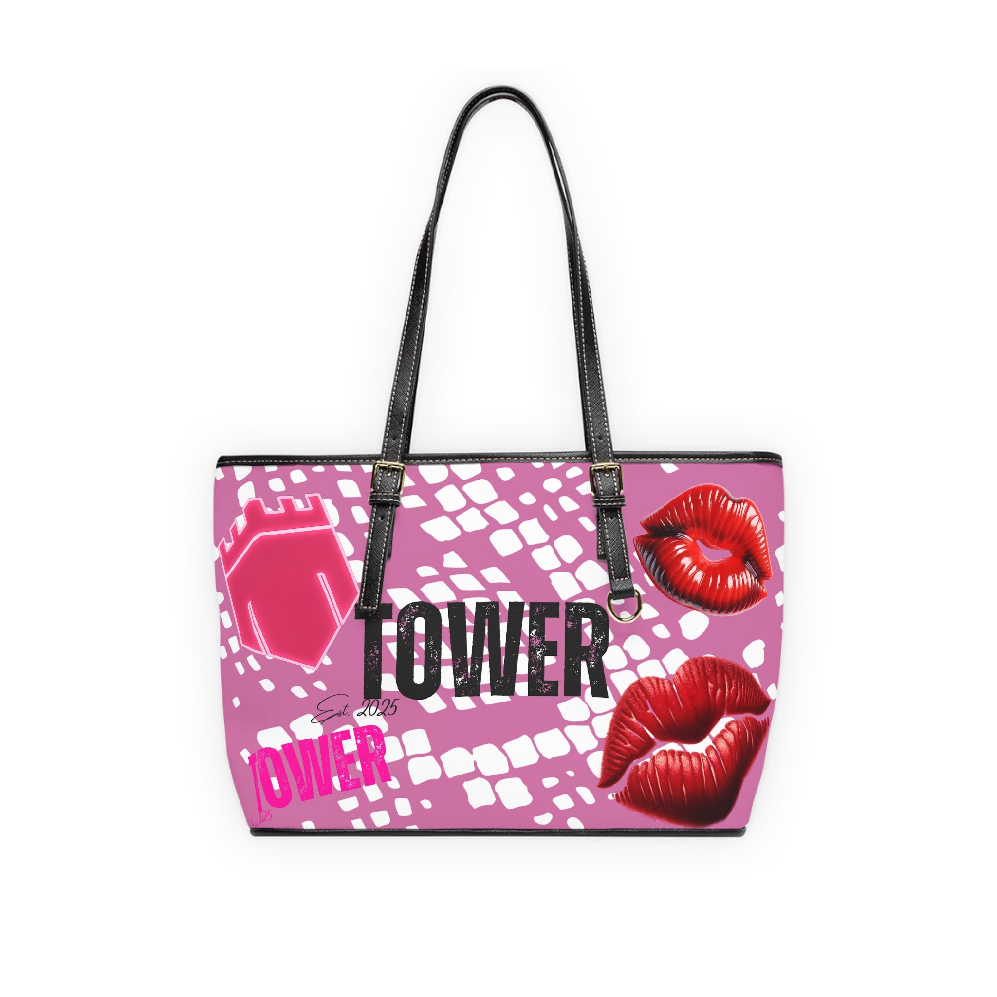 TowerSnakeSkin Leather Shoulder Bag