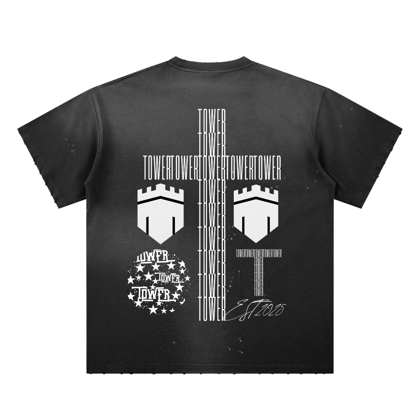 Hand-Frayed Sunfade Paint Splatter T-Shirt