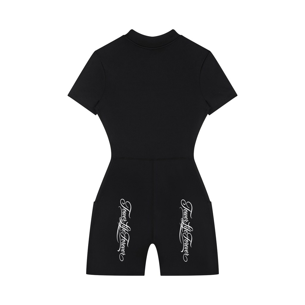 TLF Women's Quarter-Zip Short Sleeve Romper