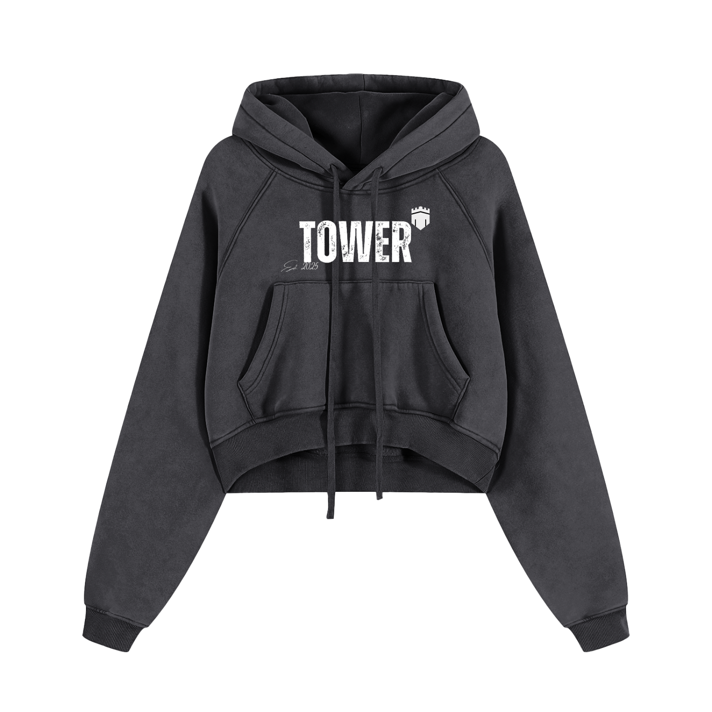 Snow Washed Cropped Hoodie