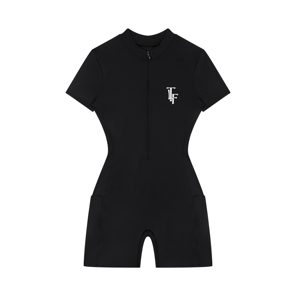TLF Women's Quarter-Zip Short Sleeve Romper