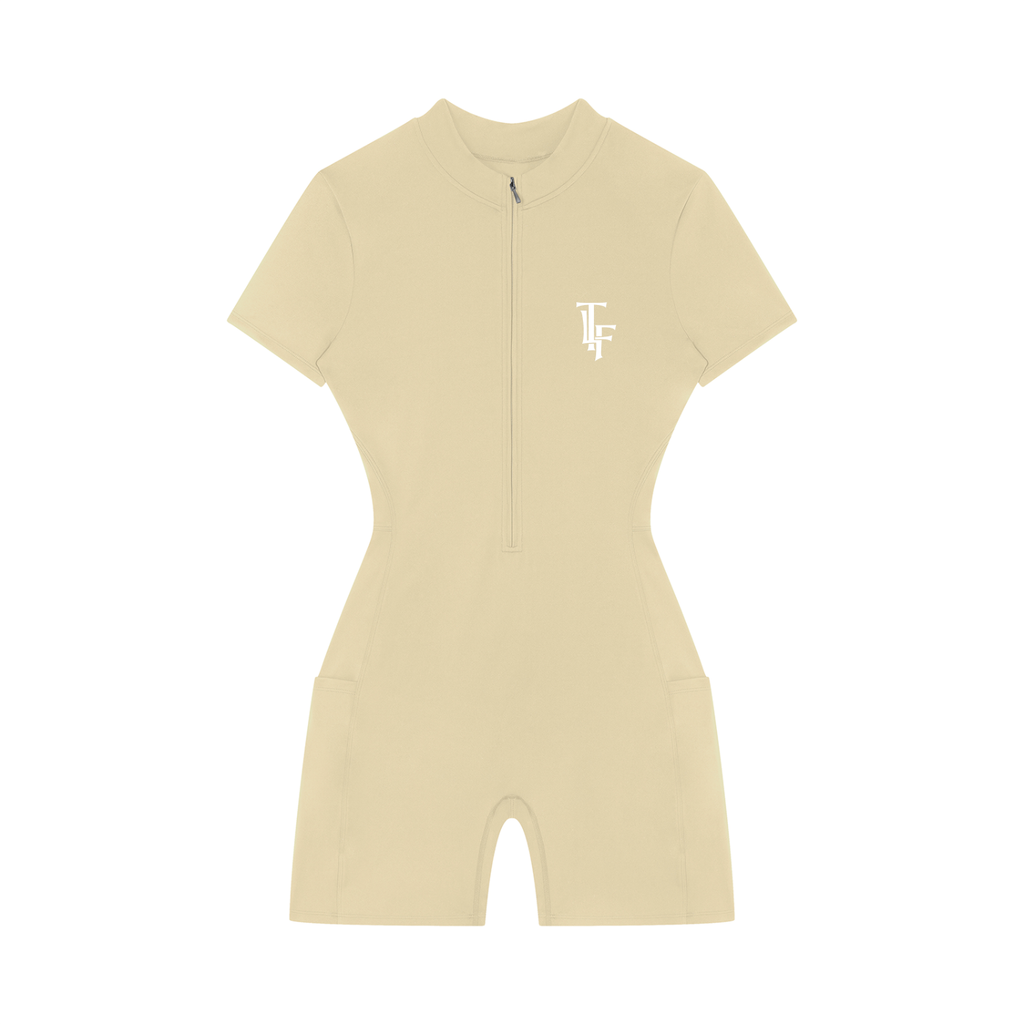 TLF Women's Quarter-Zip Short Sleeve Romper