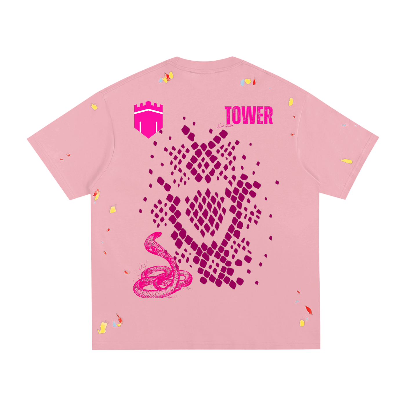Paint Splatter SnakeTower T-Shirt