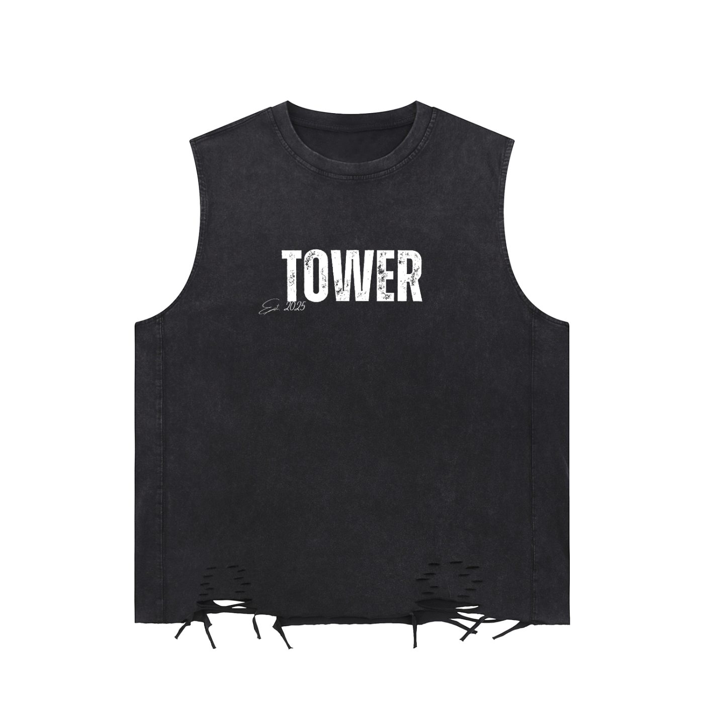 Snow Washed Raw-Hem Tank Top